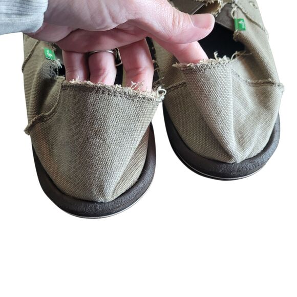 Sanuk Vagabond Slip On Sidewalk Surfers Shoes Men's Size 13 Tan Canvas Casual - Picture 3 of 6